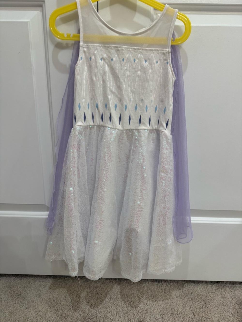 Disney Elsa White and Lavender Frozen II Girls' Dress